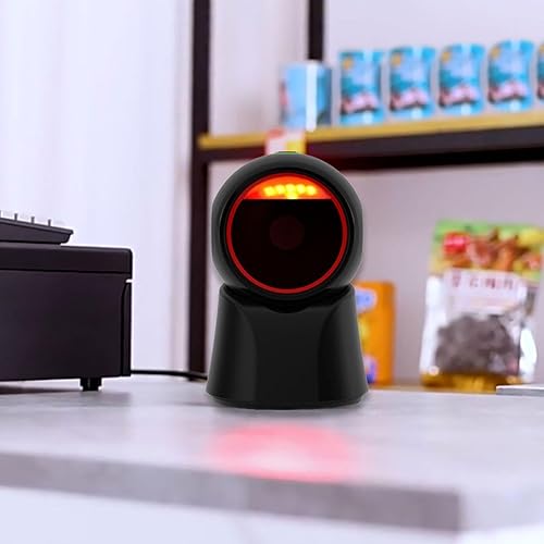 Miniatura 6 de Escáner de código de barras 1D 2D, escáner QR manos libres con cable USB, lector de código de barras omnidireccional compatible con escaneo de