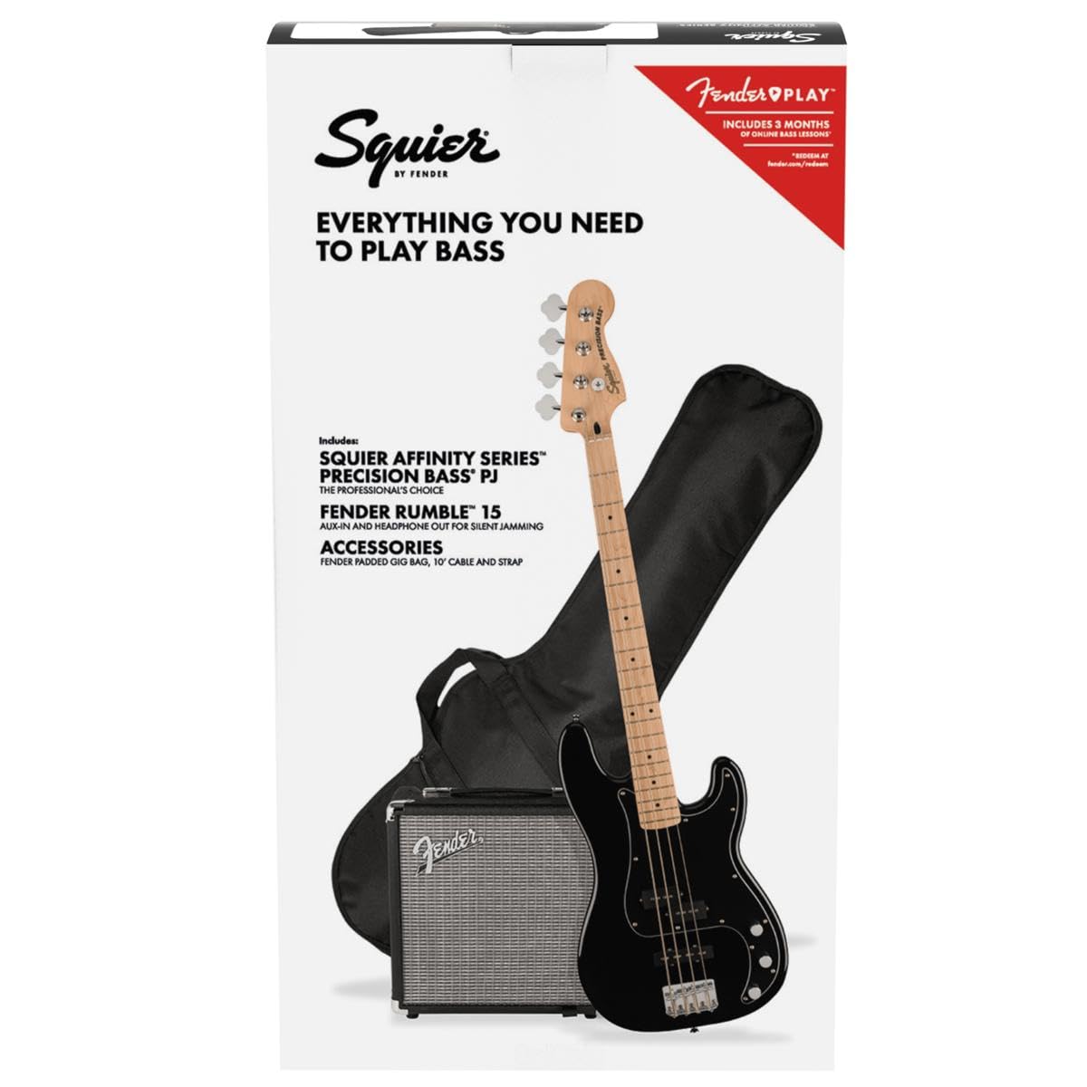 Fender 4-String Precision Bass Guitar Complete Starter Package