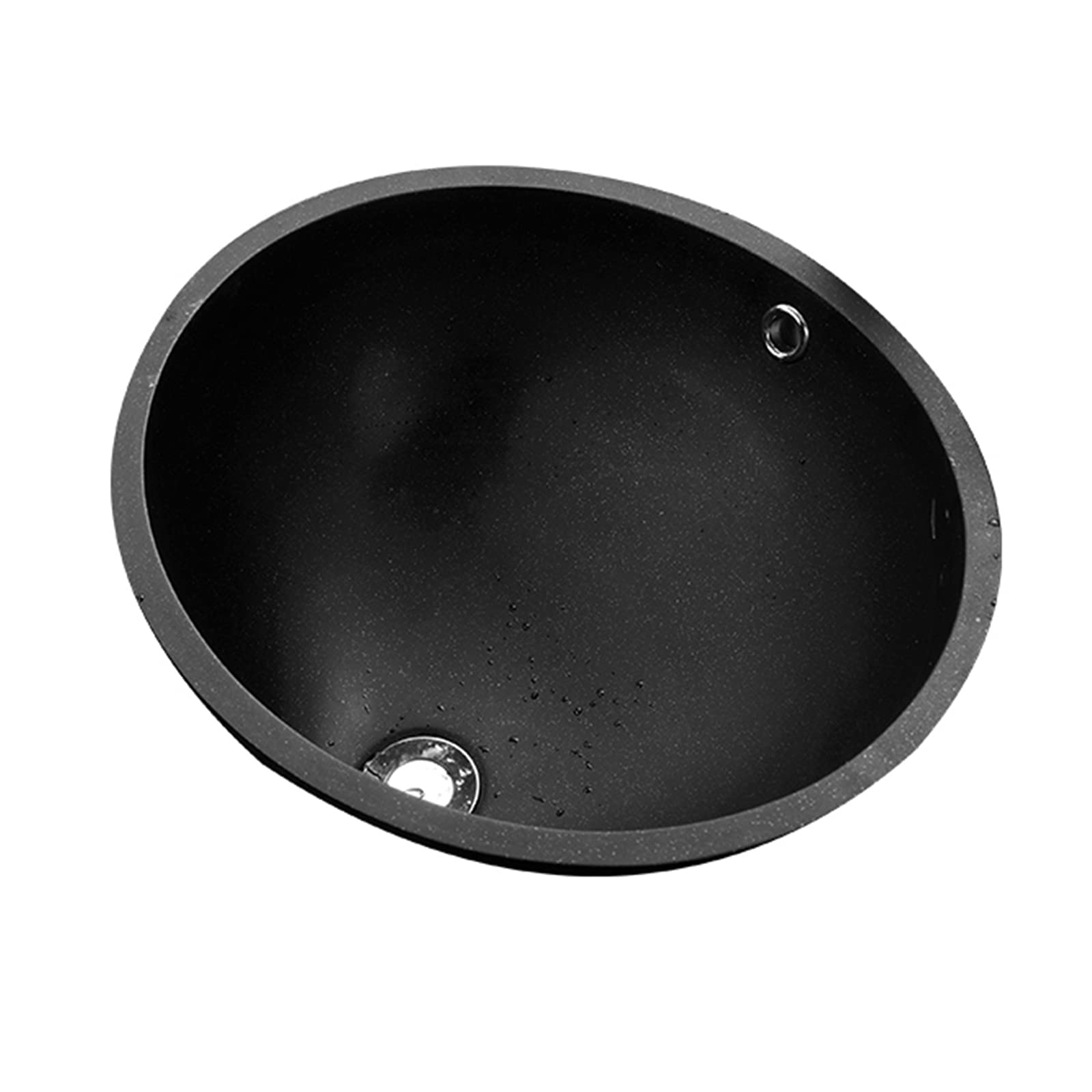 Fregadero de un Solo Cuenco, Fregadero de Barra de Cocina, Fregadero Ovalado de Piedra de Cuarzo, instalación de Lavabo Debajo y sobre encimera, Kit Completo de Hardware para mejoras del Hog