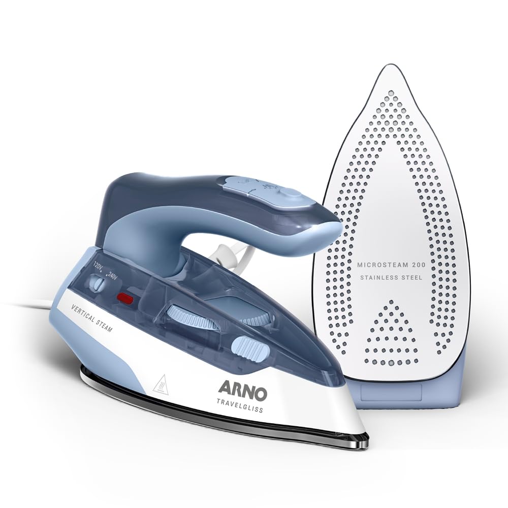 Ferro a Vapor de Viagem Arno Travelgliss com Base de Aço Inoxidável, Bivolt, 1000W,