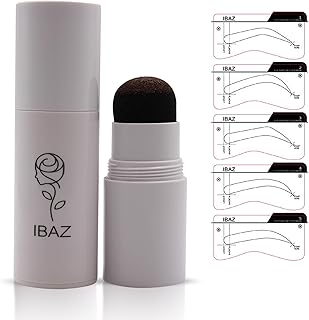 IBAZ Eyebrow Stamp Stencil Kit Waterproof with 10 Reusable Brow Stencils and 2 Spiral Brushes - Perfect Eyebrow Stencil Stamp Kit for Perfectly Shaped Brows – Best Eyebrow Template - Eyebrow Shaping Kit (Light Brown)