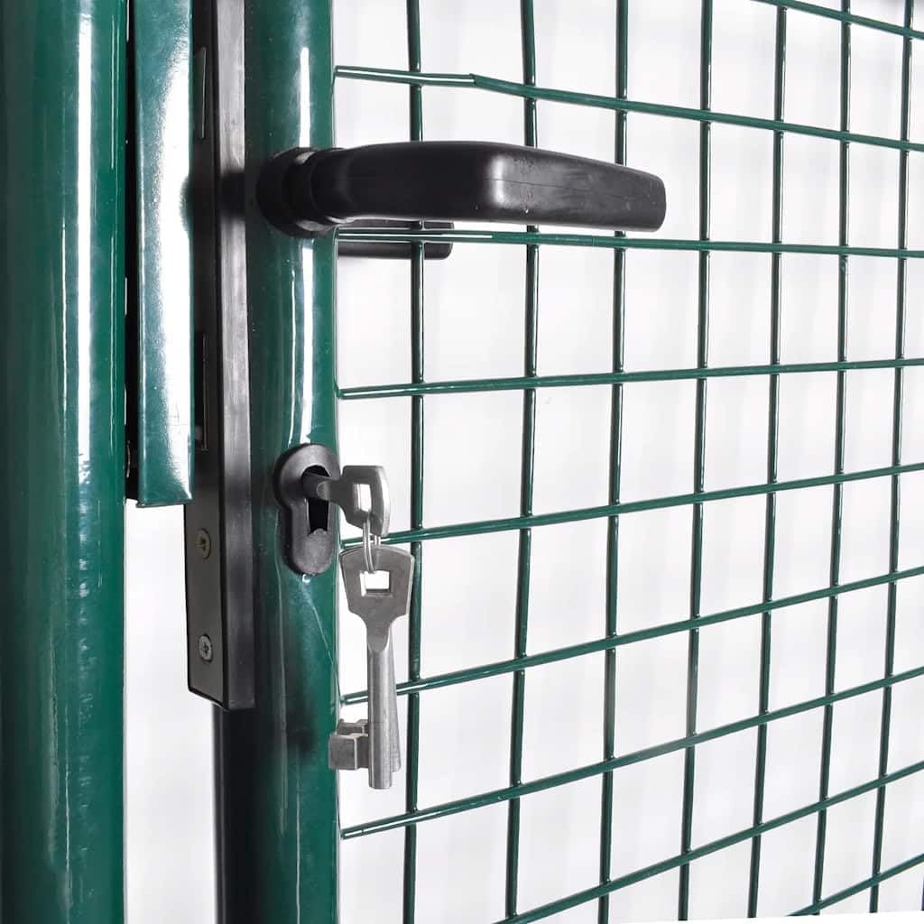 vidaXL Single Door Fence Gate 39.4x39.4 Powder-Coated Steel