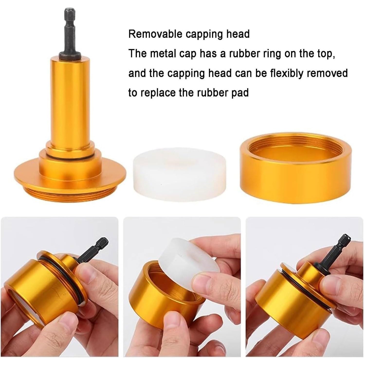 Tappatrice elettrica per bottiglie, tappatrice a vite manuale senza fili con 6 teste, velocità 350-1350 giri/min, batteria 4000 mAh, regolazione a 21 marce per tappi da 10-50 mm