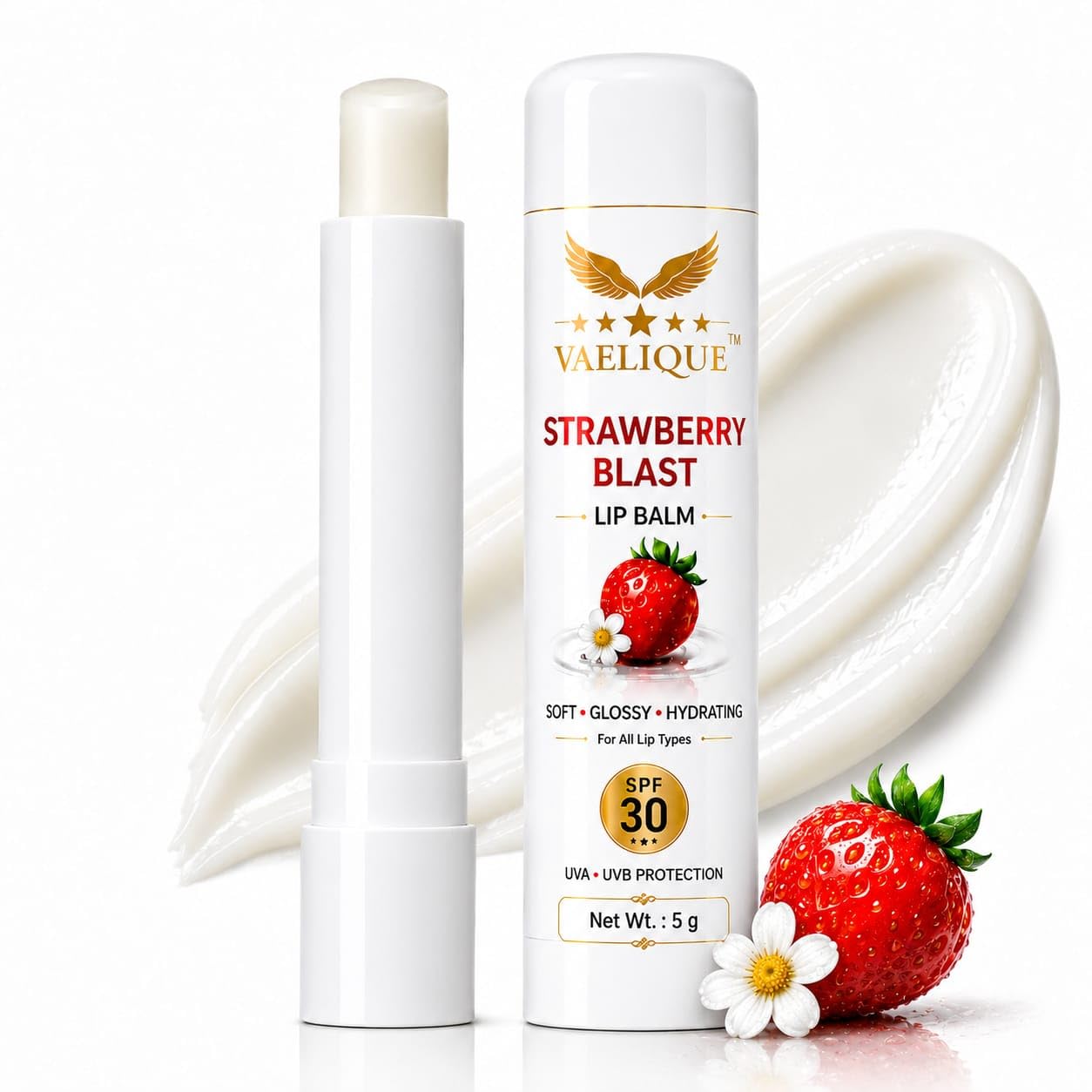 Strawberry Blast Lip Balm SPF 30, 5g | UVA & UVB Protection, Hydrating & Glossy-image-24