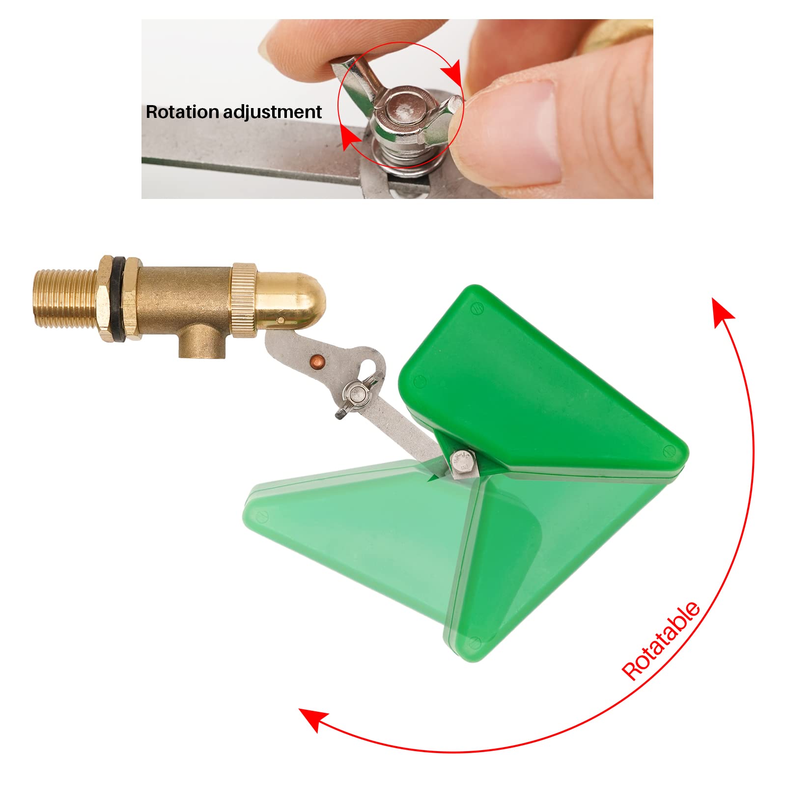 Bebedero para Caballos de Acero Inoxidable,con 2 Piezas VáLvula de Flotador de LatóN y Orificio de Drenaje,Bebedero AutomáTico Apto para Bovinos, Ovinos, Caprinos,Perro