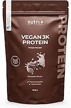 Nutri + Protein Powder Vegan Chocolate 1kg - Low Sugar Chocolate Powder 3k Protein Powder for Muscle Growth - Lactose Free - Protein Isolate