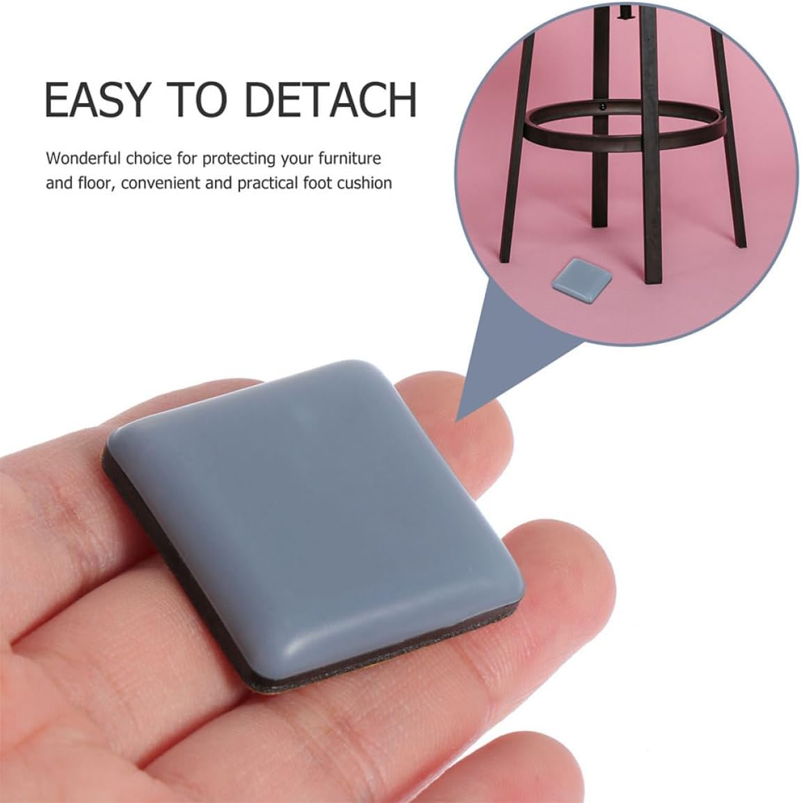 jojofuny 8pcs Square Furniture Foot Mats Non-Slip Rubber Chair Leg Pads Protective Table Feet Cushions for Hardwood Floor Furniture Floor Protectors Silent Noise-reducing Pads
