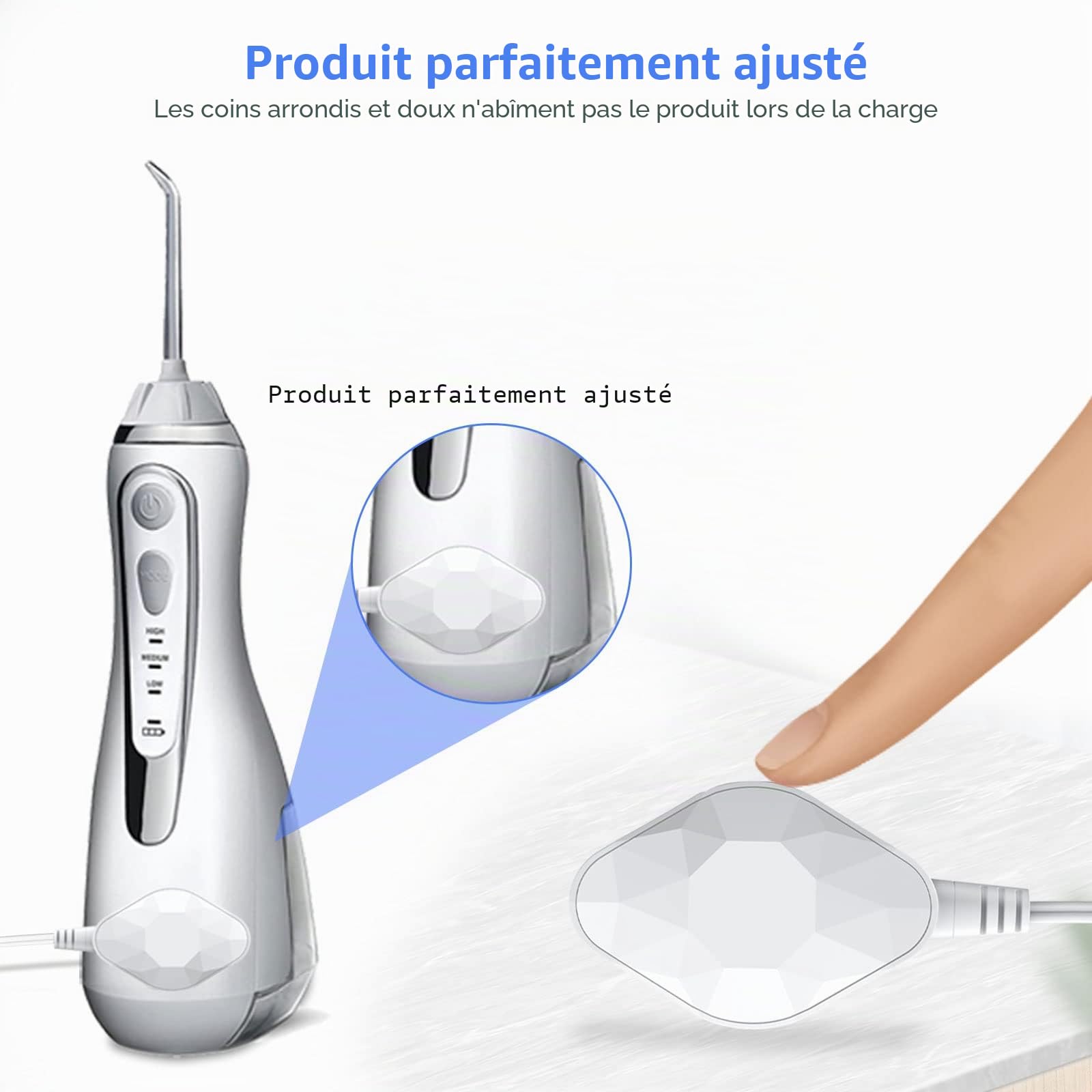 Bouge Water Flosser Chargeur magnétique compatible avec Waterpik sans fil WP560 WP562 WP563 WP567 WP569 Cordon de charge de rechange Adaptateur de chargeur de batterie Prise britannique