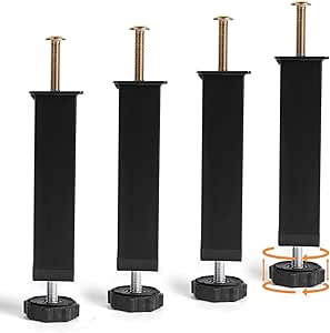 4 Piedini Autoadesivi Per Mobili 3cm - Rialzo Antiscivolo In Acciaio, 6x6cm, Nero - Foto 11