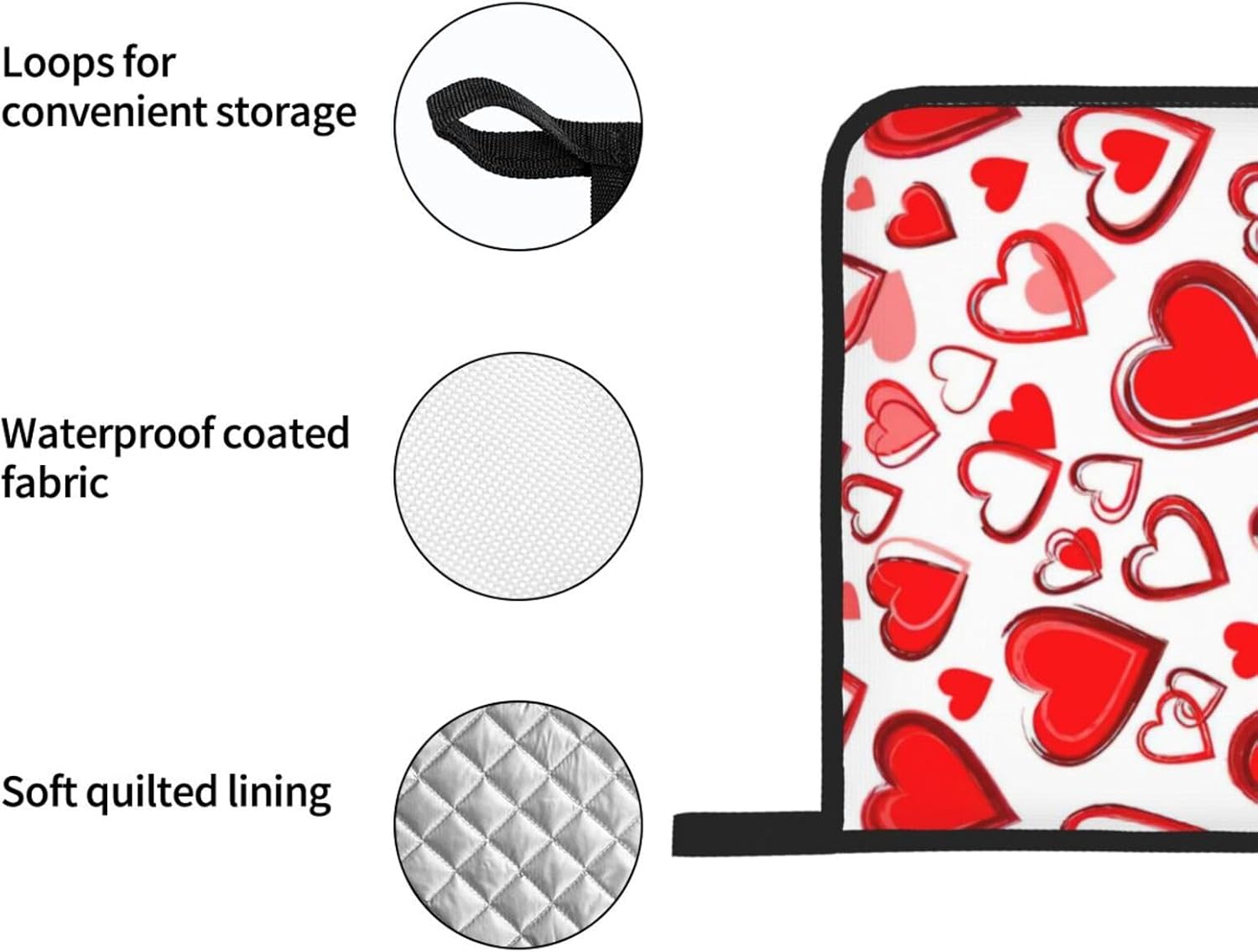 Romantic Red Heart Kitchen baking four piece set, fit for cooking and baking, oven, microwave, and outdoor barbecue