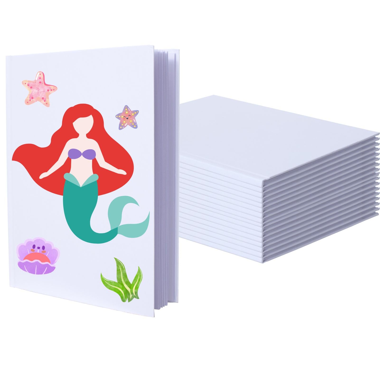 12 Pack Blank Books for Kids to Write Stories, Hardcover Sketch Books for Students, Blank Page Make Your Own Book, 36 Pages (White, 6x8 in)