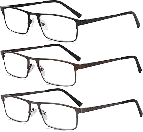 WEIMELTOY Paquete de 4 lentes de lectura con bloqueo de luz azul elegantes lectores de computadora de marco completo para hombres y mujeres filtro
