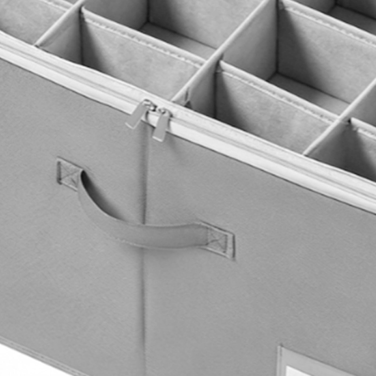 YUYTE Organizzatore per Scarpe, Contenitore per Scarpe in Tessuto Oxford, Resistente Alla Polvere con Divisori Rimovibili e Maniglie per Ripostiglio Armadio Sotto il Letto (GRAY)