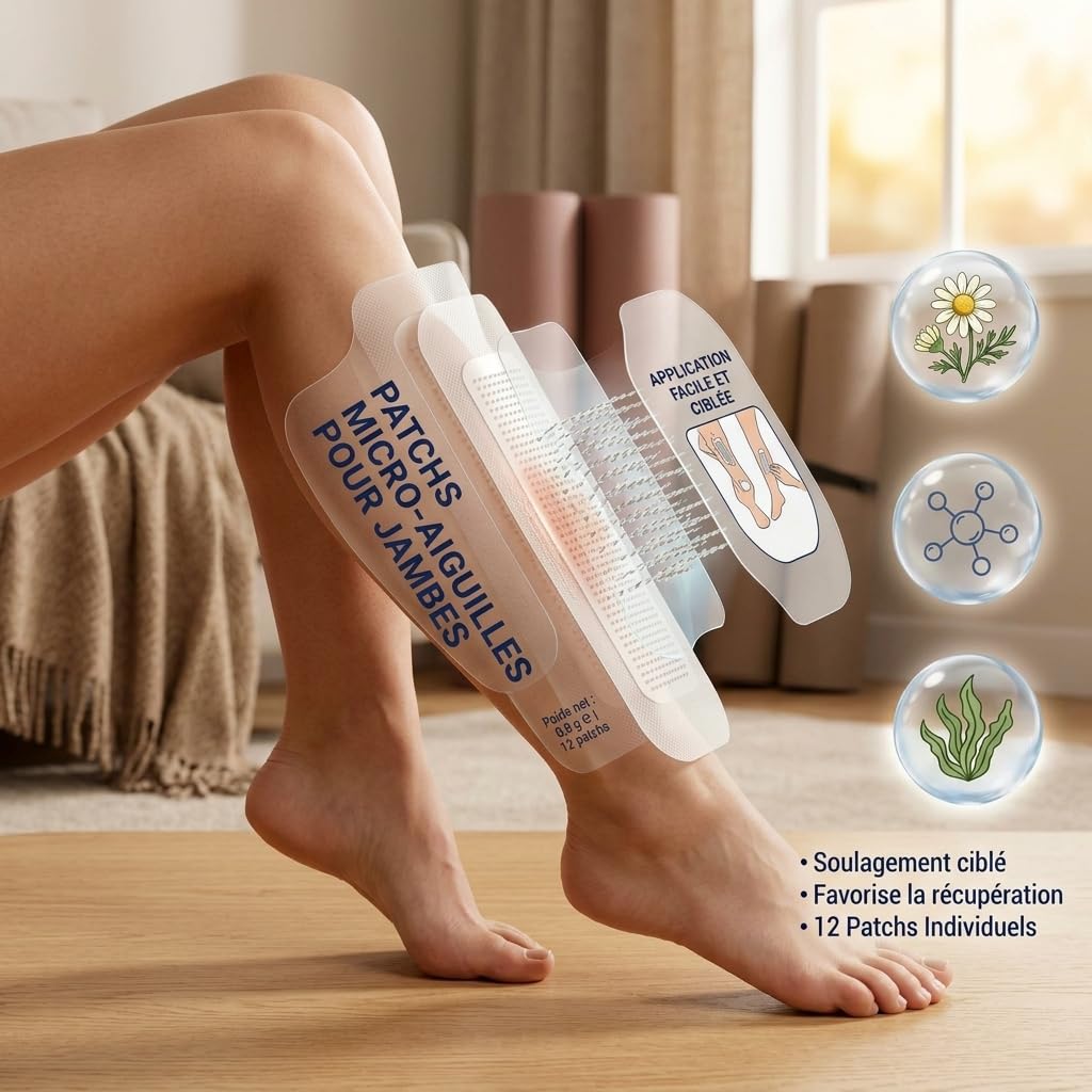 Vaduma Patch de soin des jambes – Doux pour la peau, léger et respirant, soin topique naturellement adhésif pour une peau confortable et lisse des jambes