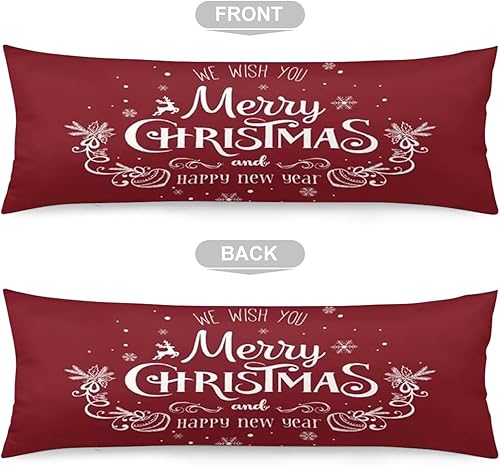 Miniatura 5 de Funda de almohada corporal con estampado de copos de nieve blancos, fundas de almohada largas con cremallera, fundas de almohada decorativas