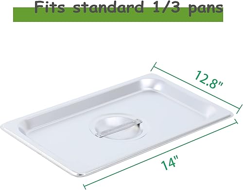 ERUPTA Paquete de 6 tapas de sartén de mesa de vapor de tamaño 13, tapas de sartén de vapor comercial de acero inoxidable, cubierta de sartén NSF