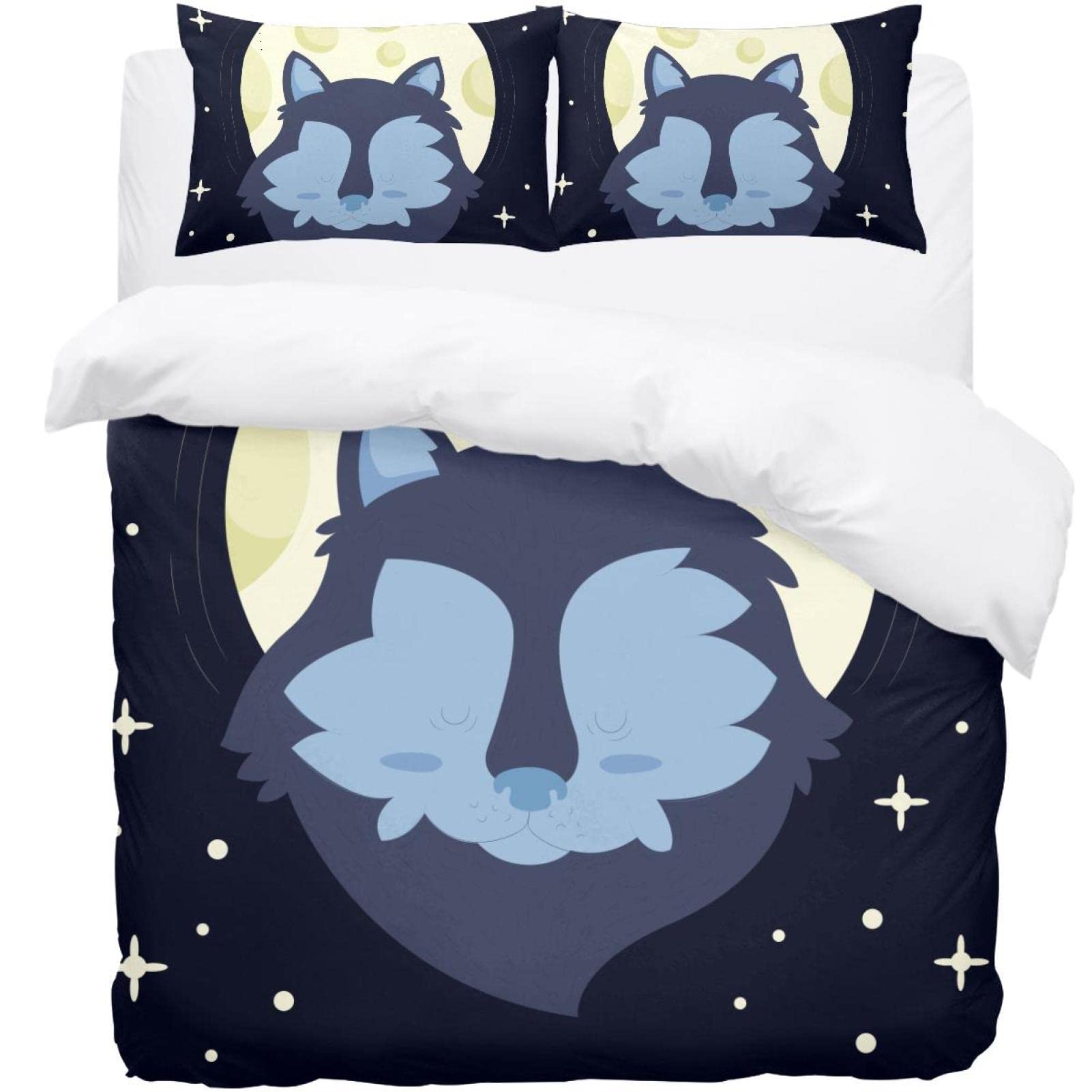 Parure de lit loup galaxie avec housse de couette douce pour calmer les nuits agitées