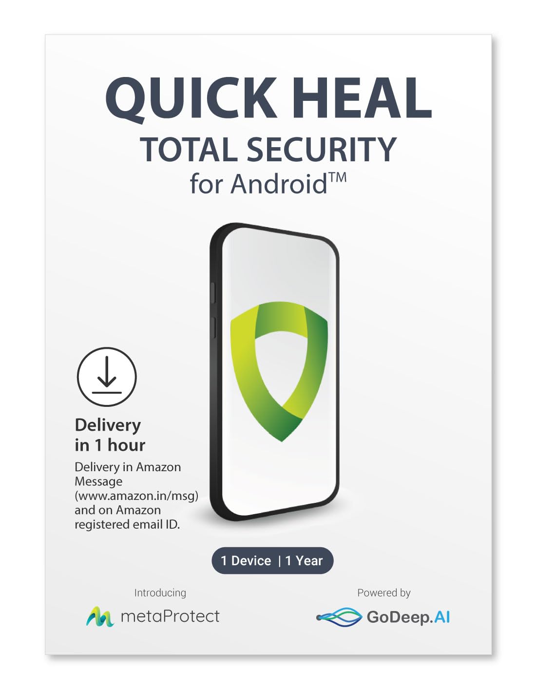 Quick Heal Total Security Latest Version for Android - 1 Device, 1 Year (Email Delivery In 1 Hour- No CD)