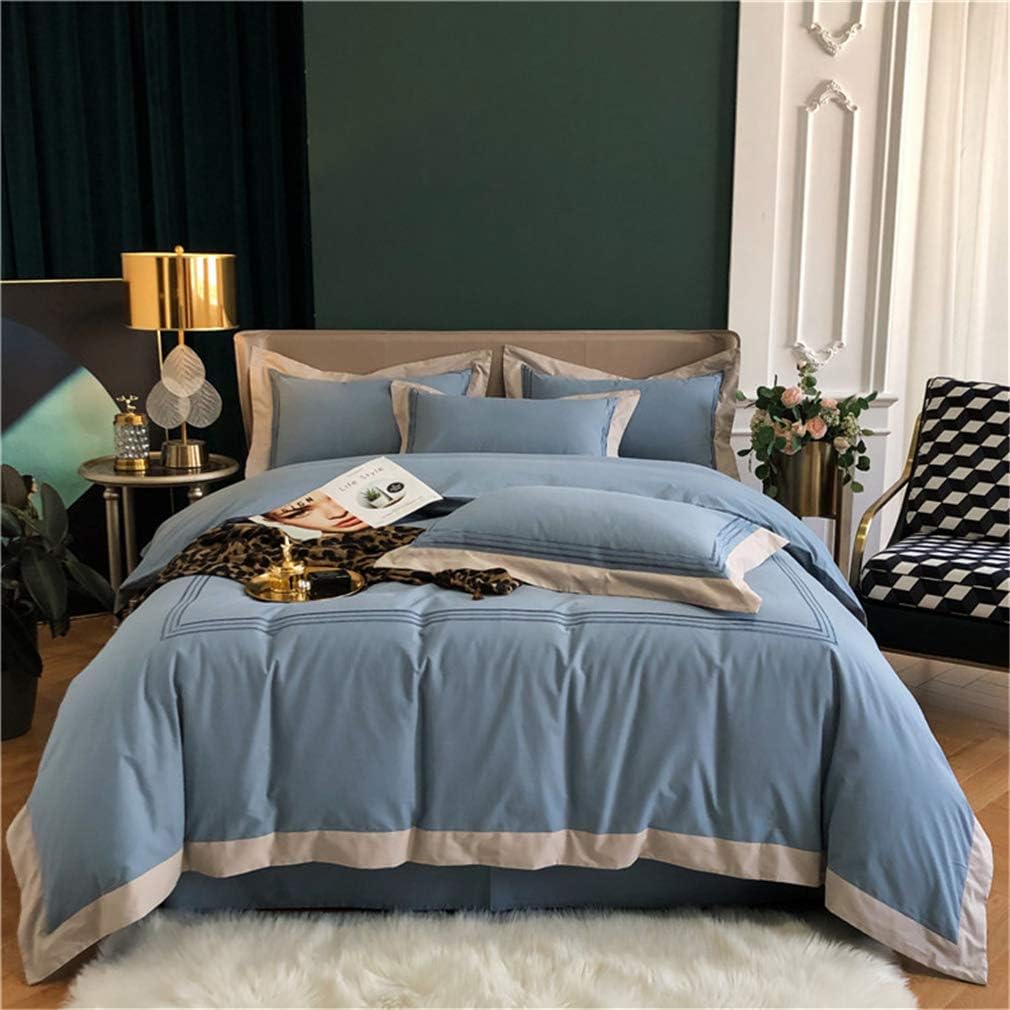 Cotton Four-Piece Set, Warm and Comfortable Bedding, Wrinkle-Resistant and Fade-Resistant Sheets, Four-Season Bedding, 2.0m Bedding Set