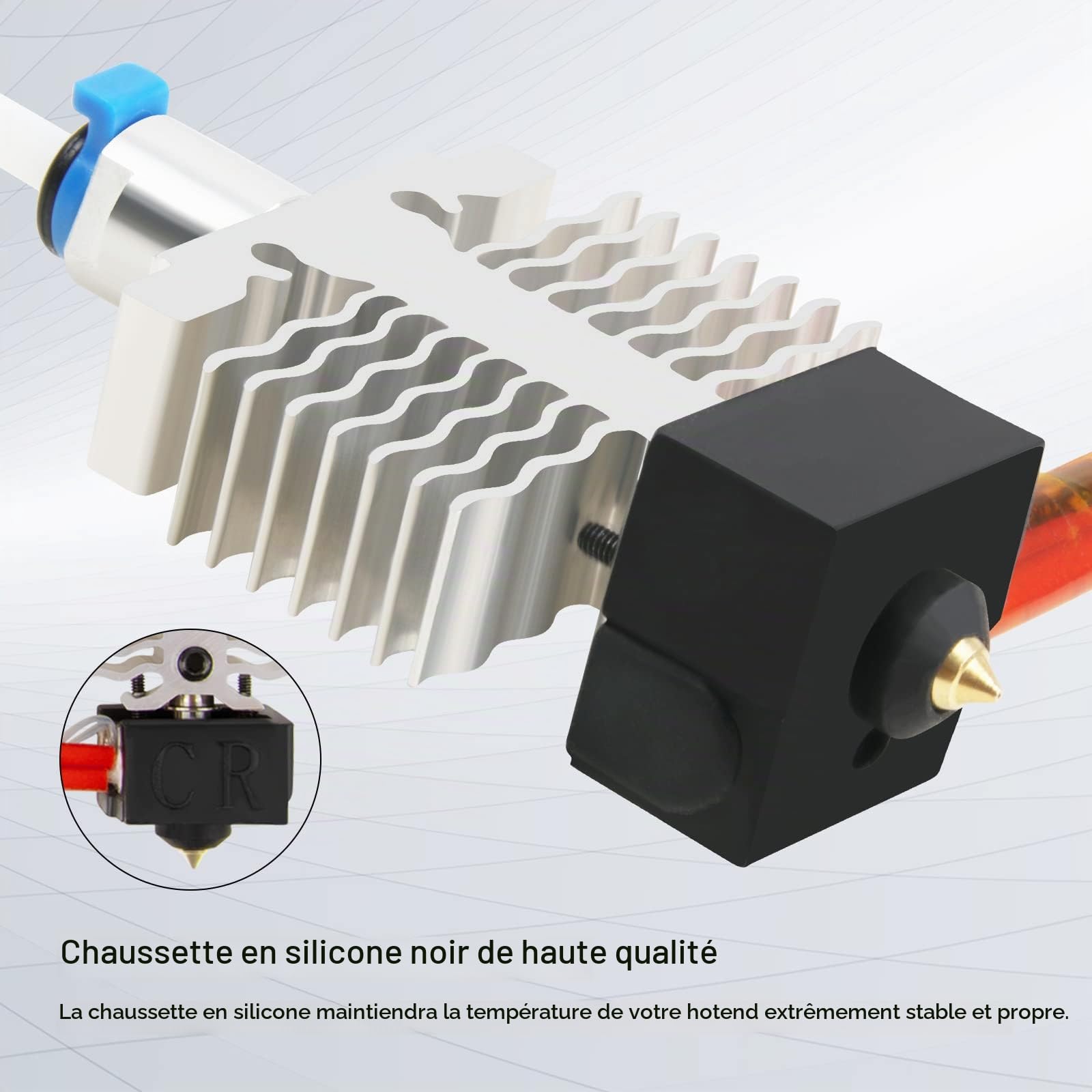 Creality Ender 3 V2 Neo Hotend Kit,Extrudeuse 24V Hot End Buse 0.4mm avec tube Bowden PTFE et Chaussette Silicone pour les Imprimantes 3D Ender 3 Neo, Ender 3 V2 Neo, Ender 3 Max Neo