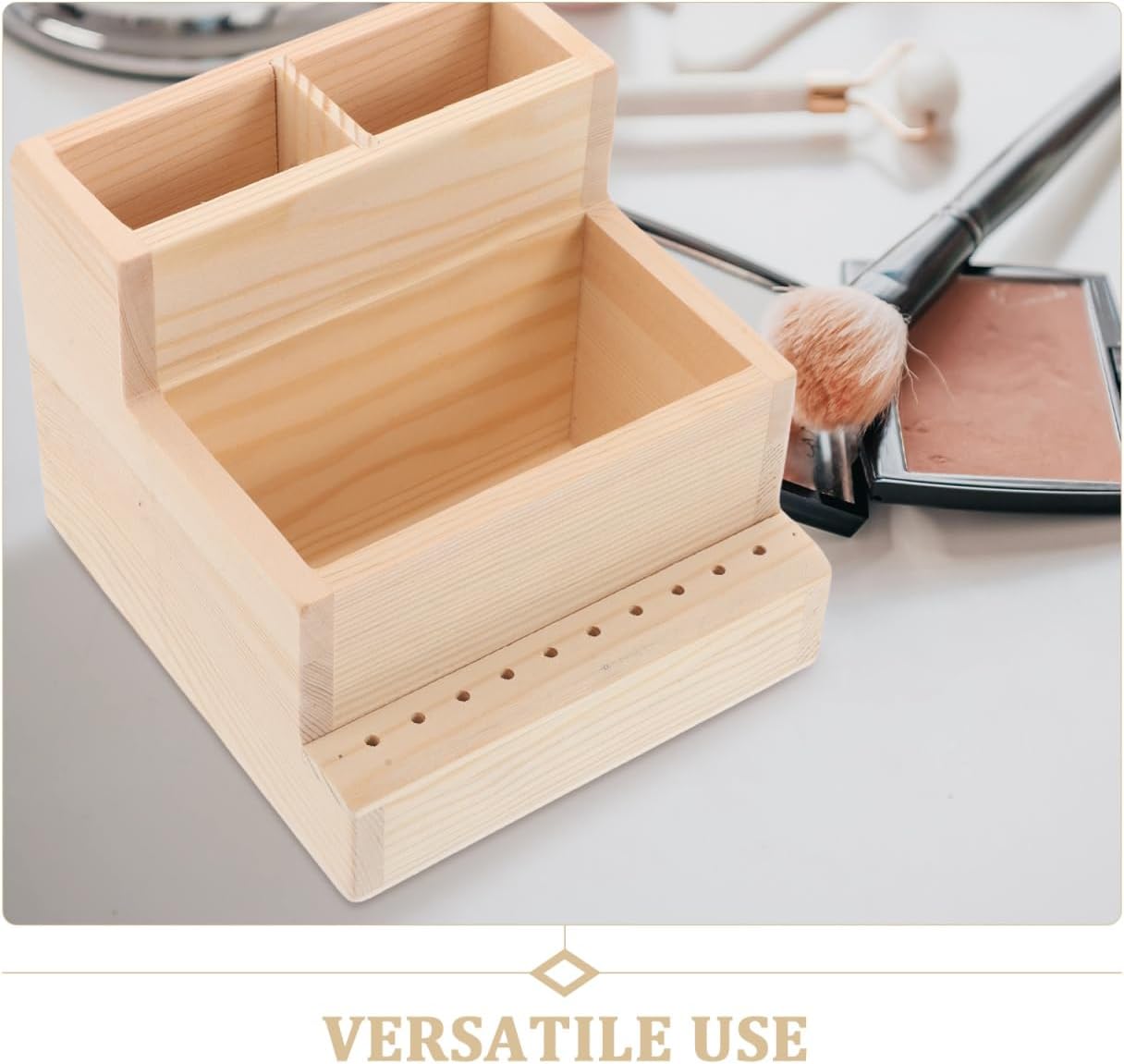 minkissy Nail Drill Bit Organizer Case Manicure Storage Box with Built-in Polishing Machine Large Capacity Nail Tool Organizer for Salon Tools Accessories and Personal Use 4.72 X 4.52 X 3.93 in