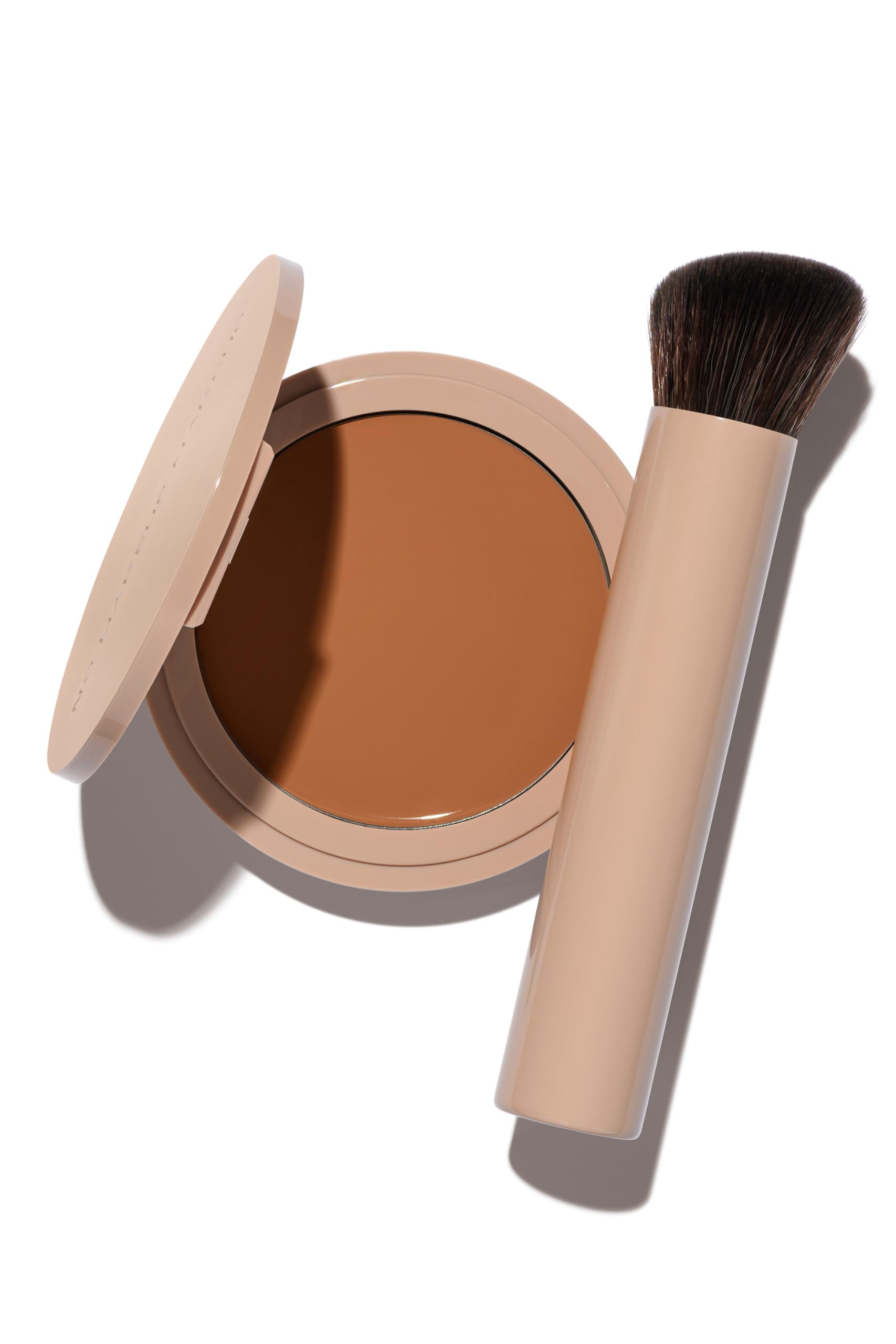 No Makeup Makeup Long-Lasting Lightweight Foundation Brush Duo Cruelty-Free Fragrance-Free Buildable Transfer-Proof Makeup Golden Tan