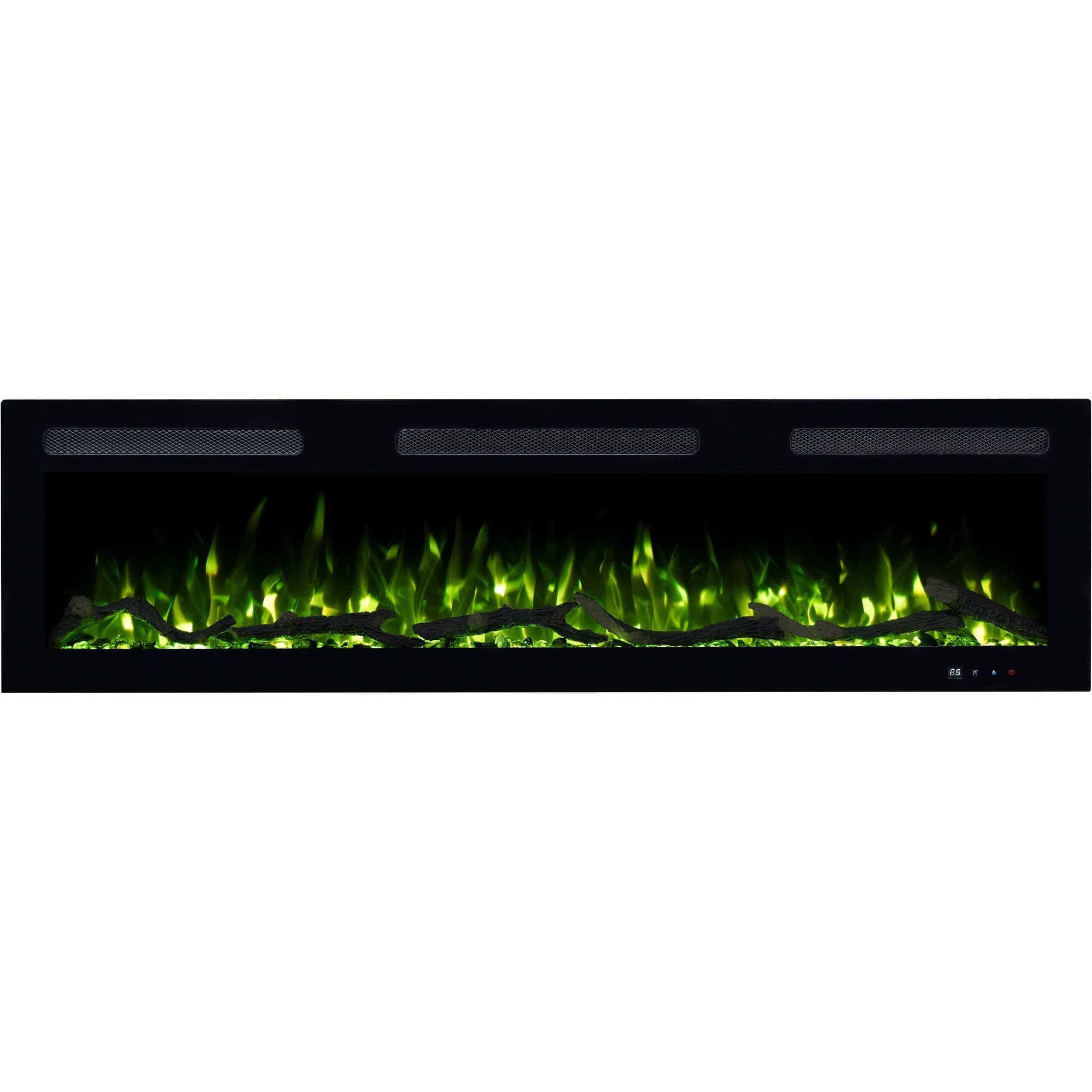 Kominek elektryczny Emotion Flame Monarch 127 - ogień premium - na ścianę i do zabudowy - 127x13x35 cm - kominek LED z grzaniem 900/1800 W