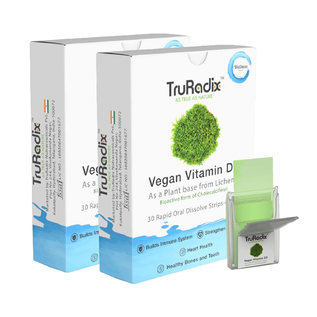 TruRadix Nutrition Vitamin D3 Dissolving Strips – Pack of 2-30 Count 400IU Oral Vitamin Supplement Strips – Vegan Immunity Booster Supplement – Fast Absorption (B092CVLNY9) Amazon Price History, Amazon Price Tracker