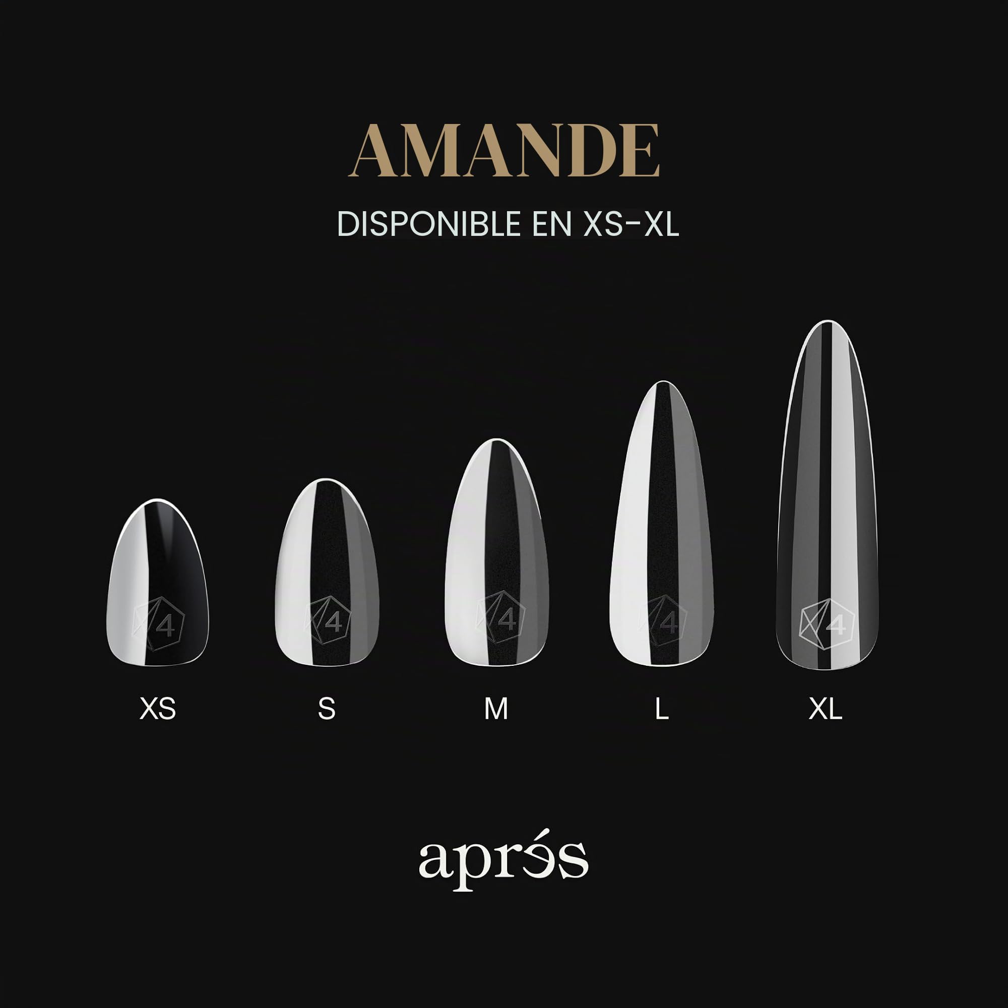 Aprés Gel-X® Tips Ongles Amande, 280 Tips Gel Souple, 14 Tailles 00-9 (Naturelle Amande Courte, 280 Pièces)
