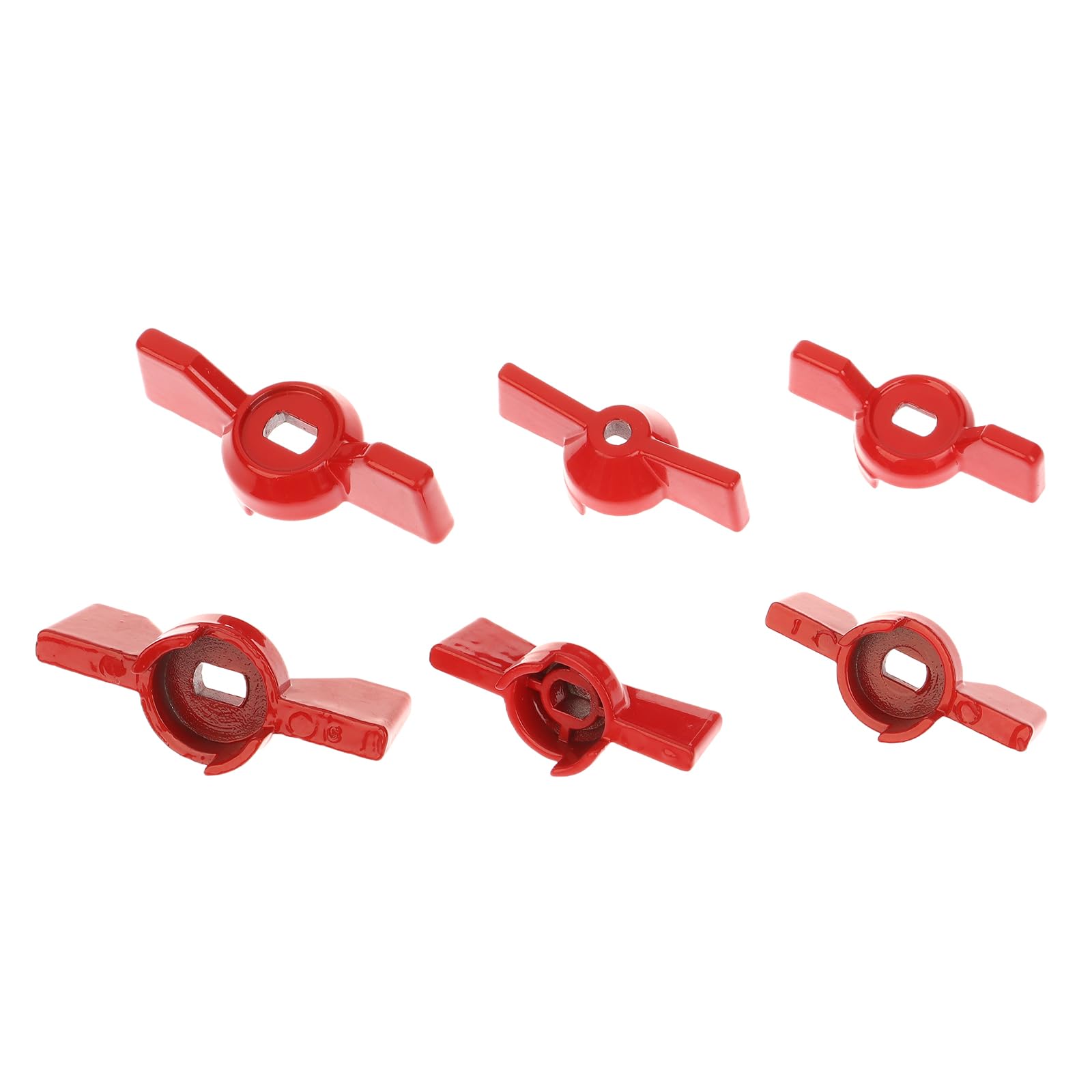 Set di Maniglie per Valvole in Alluminio a 2 Pezzi, Maniglia a Farfalla Rossa per Valvole a Sfera, Accessorio per Chiave a Dadi