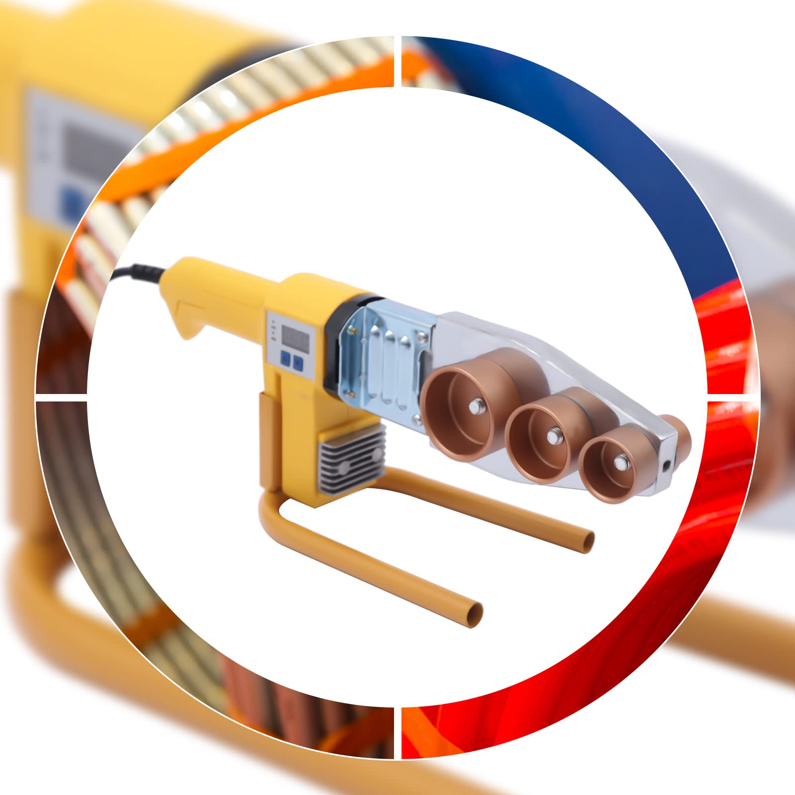 Zgrzewarka do rur spawarka rurowa spawanie rur do rur PPR PE PP 20-63 mm wyświetlacz cyfrowy obudowa 1000 W 220 V Heating