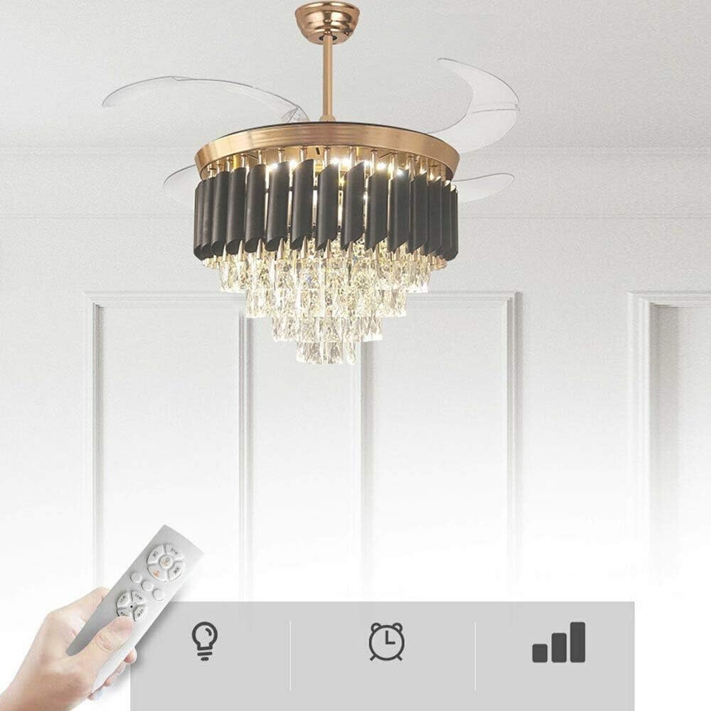 Best LOYALHEARTDY 42 Ceiling Fan with LED Light Indoor Luxury Chandelier 4 Blades Remote Control Pendant Lights for Dining Room, Living Room, Bedroom Special LOYALHEARTDY 42 Ceiling Fan with LED Light Indoor Luxury Chandelier 4 Blades Remote Control Pendant Lights for Dining Room, Living Room, Bedroom