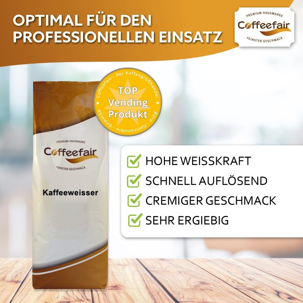 Coffeefair Kaffeeweißer 10 x 1kg für Vending-Automaten & Kaffeevollautomaten, hohe Weißkraft, ergiebig & löslich