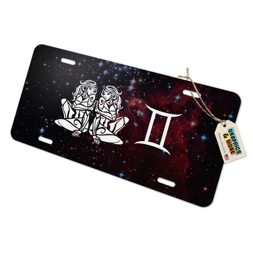 GRAPHICS & MORE Gemini Twins Zodiac Sign Horoscope in Space Novelty Metal Vanity Tag License Plate