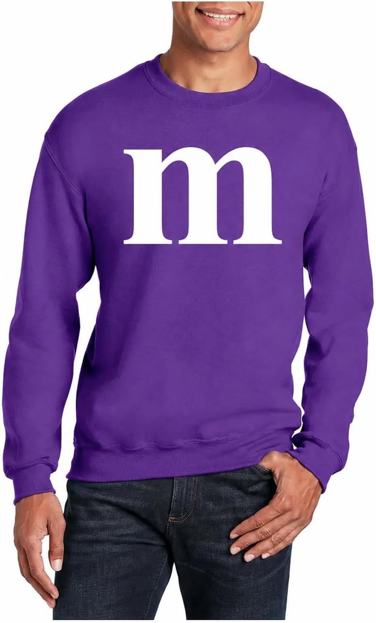 Halloween Letter M Crewneck, Funny Group Costume Pullover, Matching Family Halloween Shirt, Party Outfit, Fall Sweatshirt