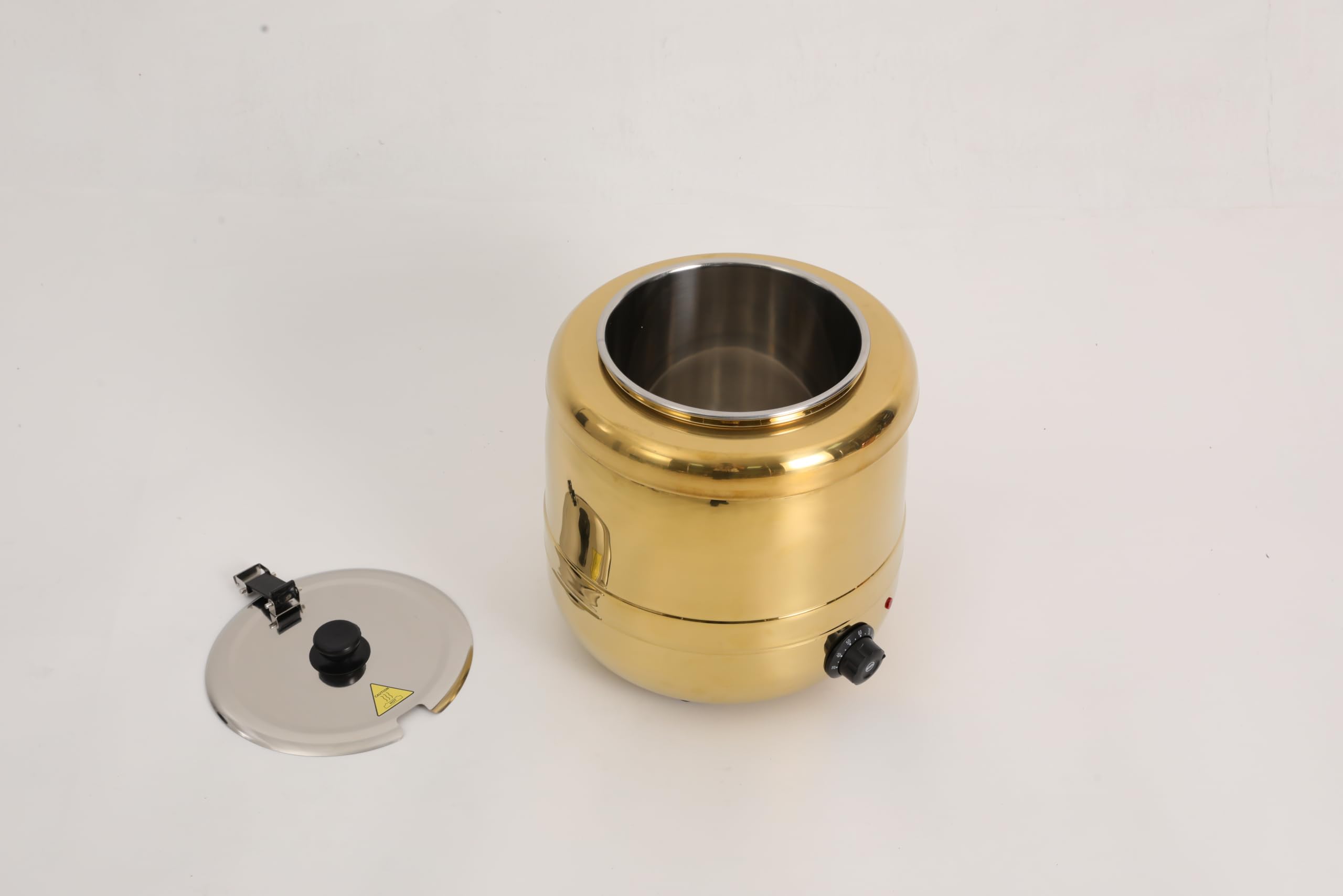 Scaldavivande elettrico da 10 l con termostato | Pentola interna in acciaio inox, regolabile da 30 a 80 °C, per buffet e ristoranti, supporto per coperchio, facile da pulire