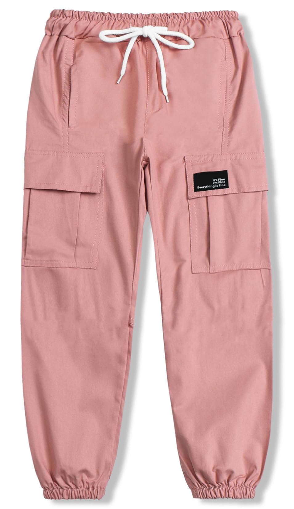 Cromoncent Girls&amp;Womens Cargo Pants Elastic Waist Lightweight Outdoor Jogger Pants, 6 Years - XX-Large