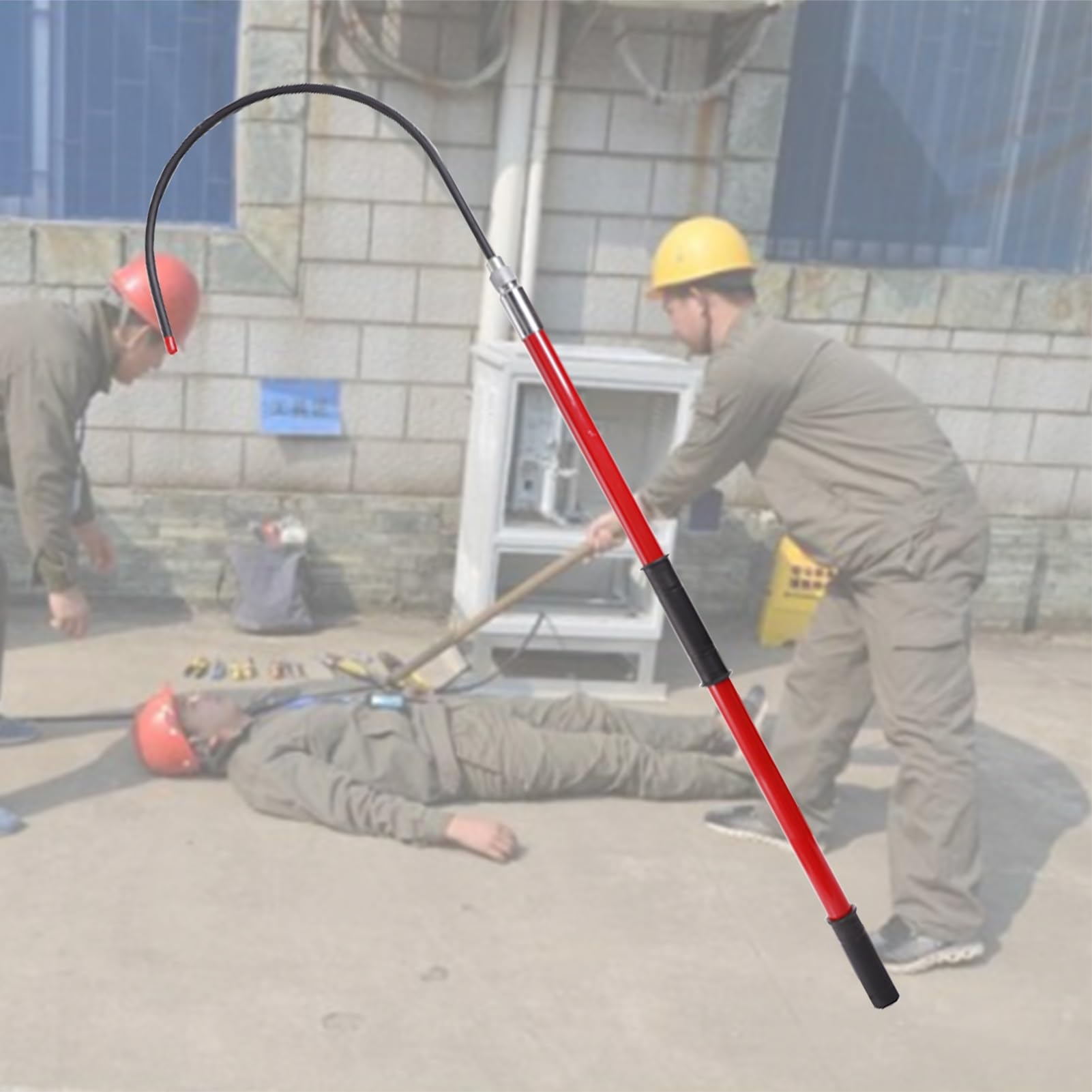 GTHTUHFD Rescue Hook, Lightweight Body, Rescue Hook, Insulating Rod, Non-Conductive, Lifesaving Pull Rod, Insulated Tool For Firefighters And Electricians, 10 Kv/ 35 Kv/ 110 Kv/ 2,Red-2m/6.6ft