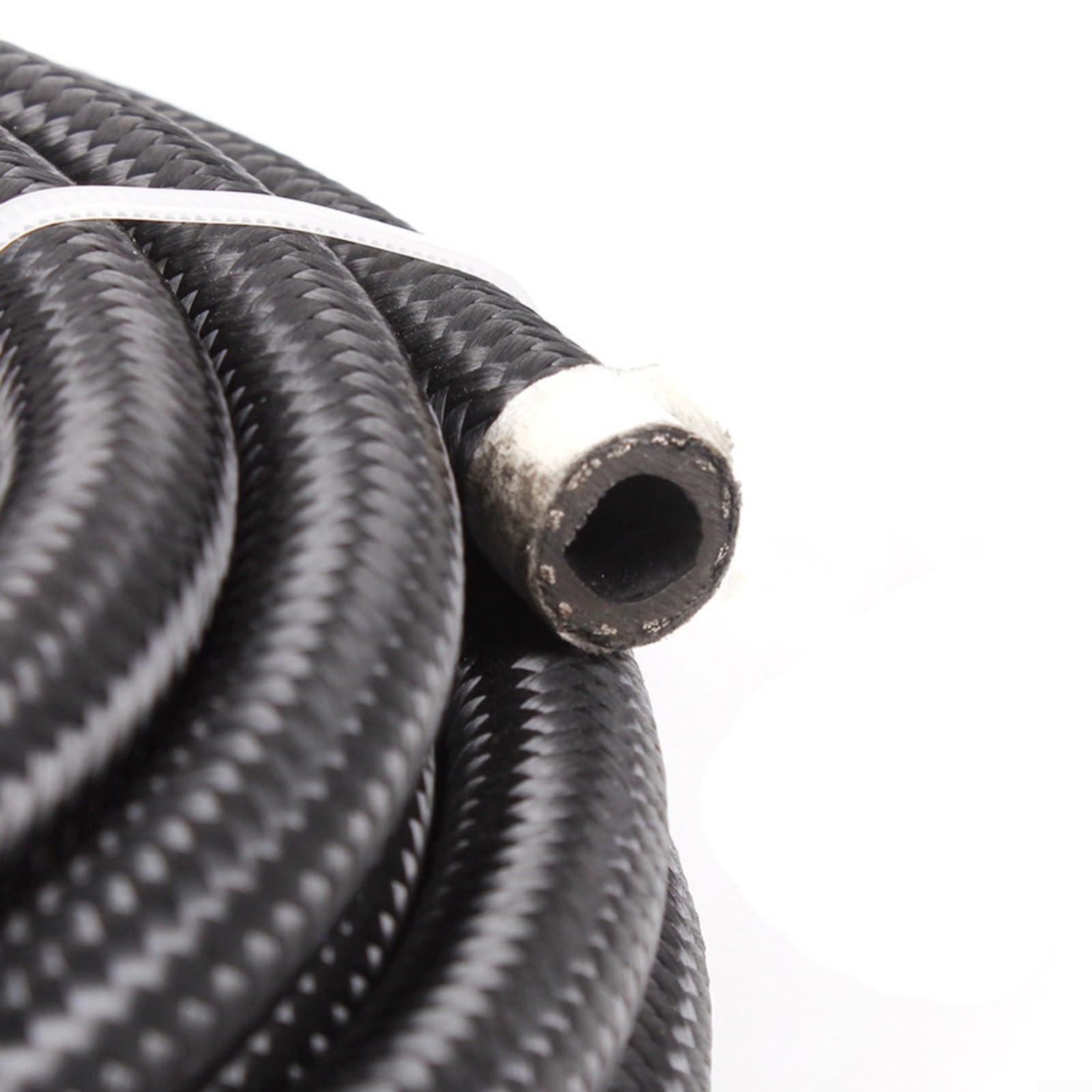 Juego de mangueras de nailon y acero inoxidable AN6, 6 m, para trenzadas, con 10 accesorios para aceite, combustible, hidráulica, color negro