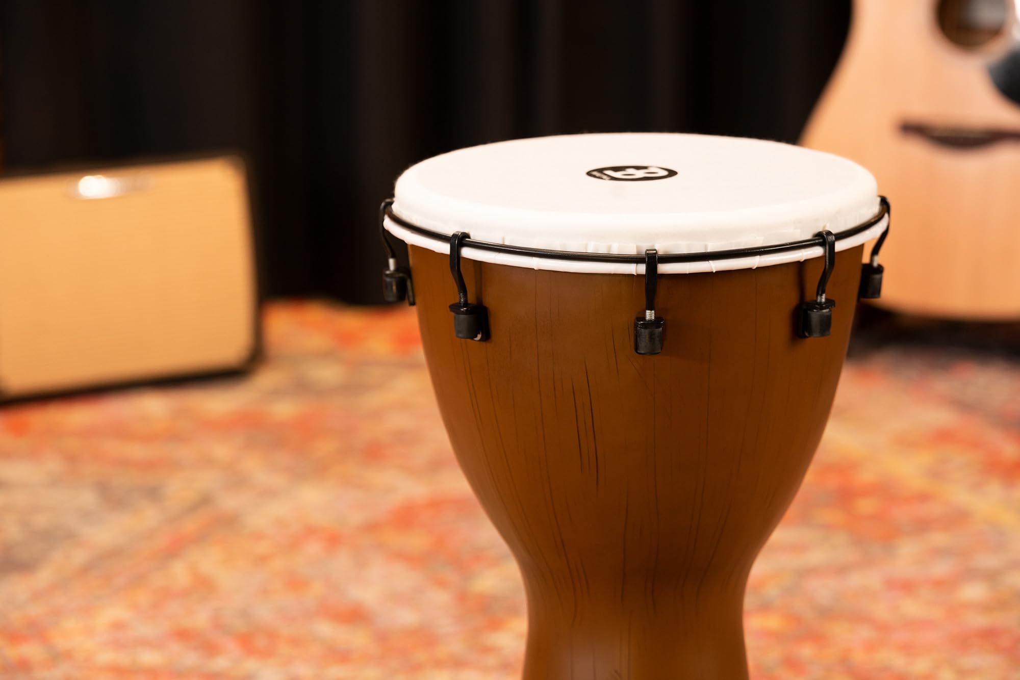 Meinl Percussion Djembe (tutte le stagioni) con guscio e testa sintetici, serie Alpine - NON MADE IN CHINA - 12" Medium Size tuned meccanicamente, 2 ANNI (ADJ12-BW)