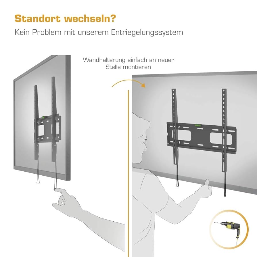 Flashstar TV Wandhalterung Neigbar Für 32-65" Fernseher - Bis VESA 400x400, Trägt Bis 60 Kg, Inkl. Wasserwaage