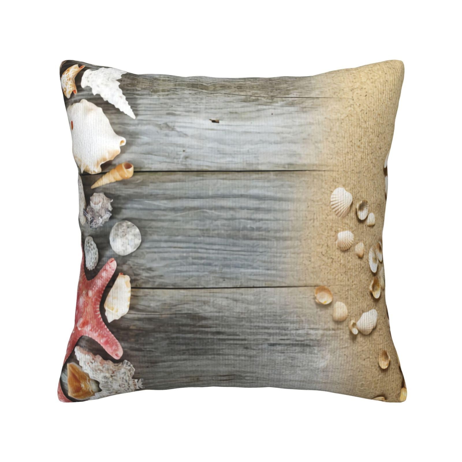 Housse de coussin coquillages pour canapé et chambre cocooning