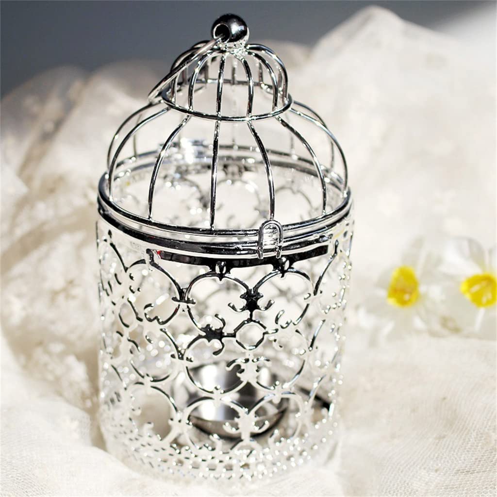 HTTGDGDH Hollow Hanging Bird Cage Candle Holder Candlestick Home Wedding Party Decor Romantic,B-8 x 8 cm x 14 cm