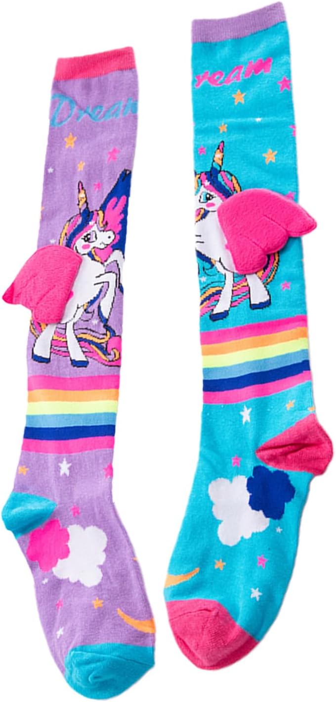 Little Kids Girls Crazy Socks Cute Cartoon 3D Wings Knee High Socks Child Long Funny Animal Socks 7-12 Year - Image 2