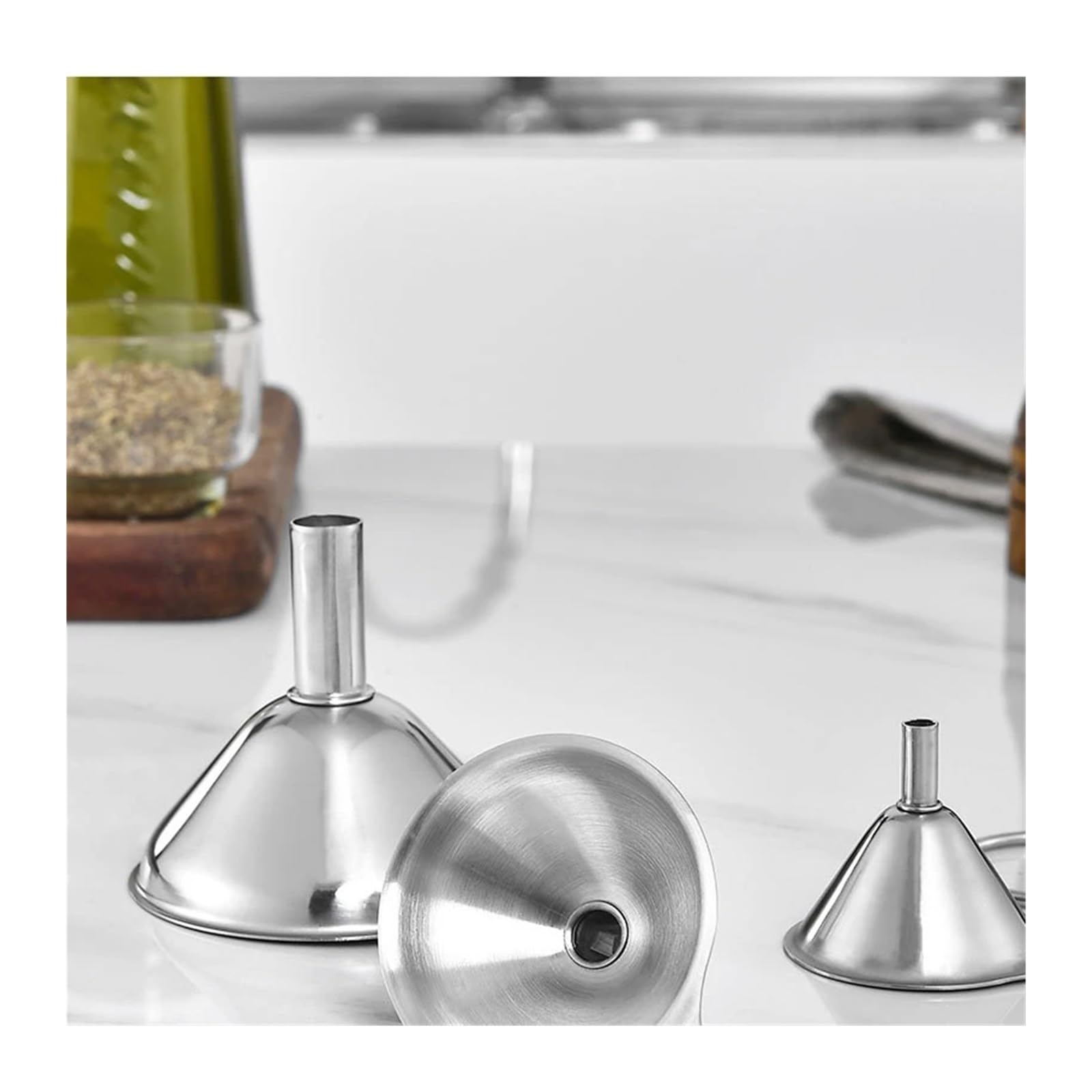 Set di imbuti da cucina, imbuti in acciaio inossidabile, imbuto in acciaio inossidabile, set da tre pezzi, mini imbuto, strumento for perdite di olio, strumento for perdite di vino, distributore di li