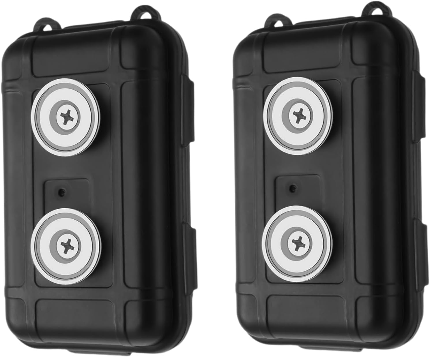 2PCS Magnetic Key Box for Under Car, Car Key Hider, Outdoor Travel Waterproof Dustproof Snowproof Hidden Car Key Box for Spare Keys, Black
