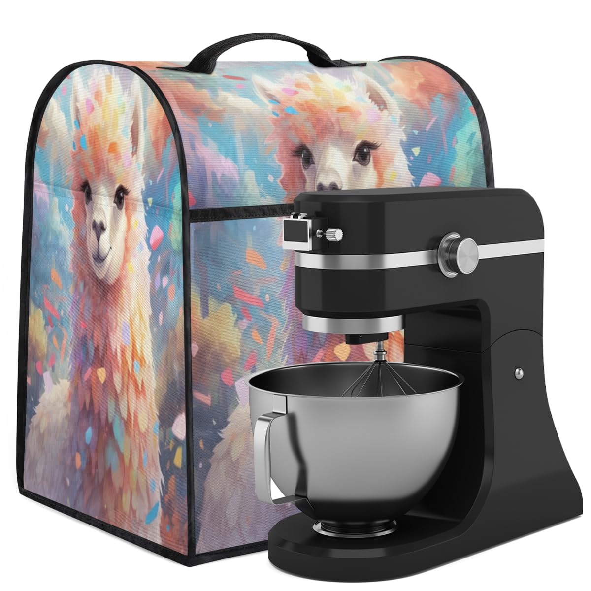 Coffee Maker Cover Colorful Alpaca Kitchen Appliance Covers Small Appliance Covers Blender Cover Juicer Cover Dust Covers for Kitchen Appliances with Top Handle and Pockets,Washable,C142