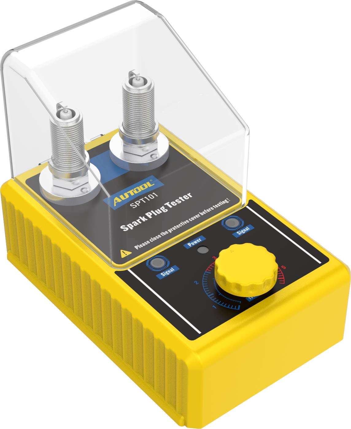 AUTOOL SPT101 Tester per candele auto, Spark plug tester Analizzatore di candele per motori automobilistici Candela da 0 a 6000 giri/min con Presa per candele a doppio foro da 12mm