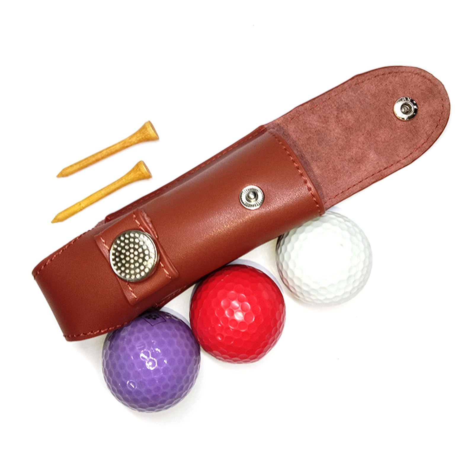 Sac de rangement pour balles de golf en cuir PU - Sac de rangement pratique pour golfeurs