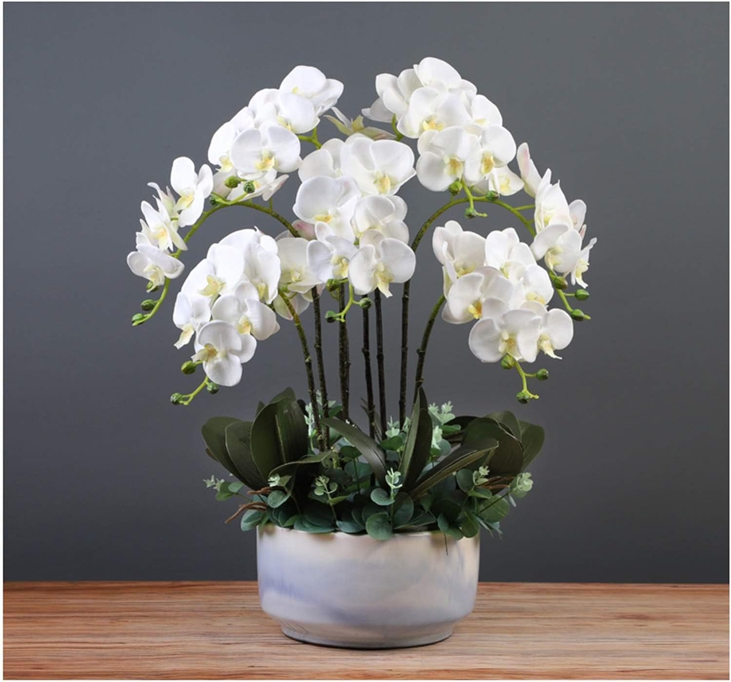 Sztuczne Orchidee W Ceramicznej Doniczce,Sztuczny Kwiat,Jedwabna Sztuczna Orchidea 60 Cm,Sztuczne Kwiaty Do Domu,Sztuczne Orchidee(B)